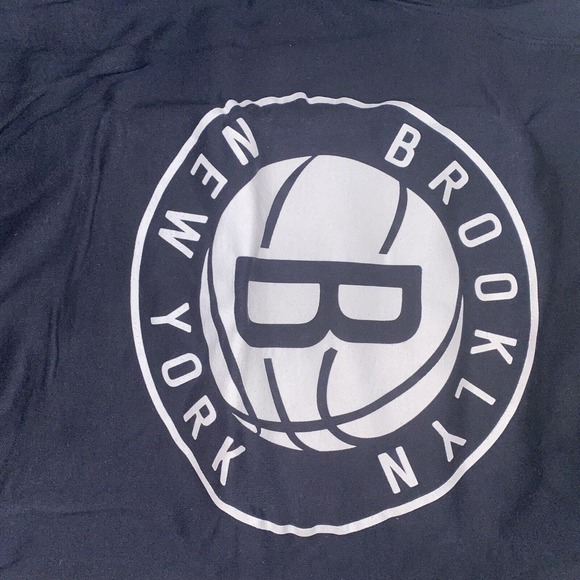 Mitchell & Ness Brooklyn Nets Basketball Crewneck Sweatshirt Black Size Small - Picture 2 of 8